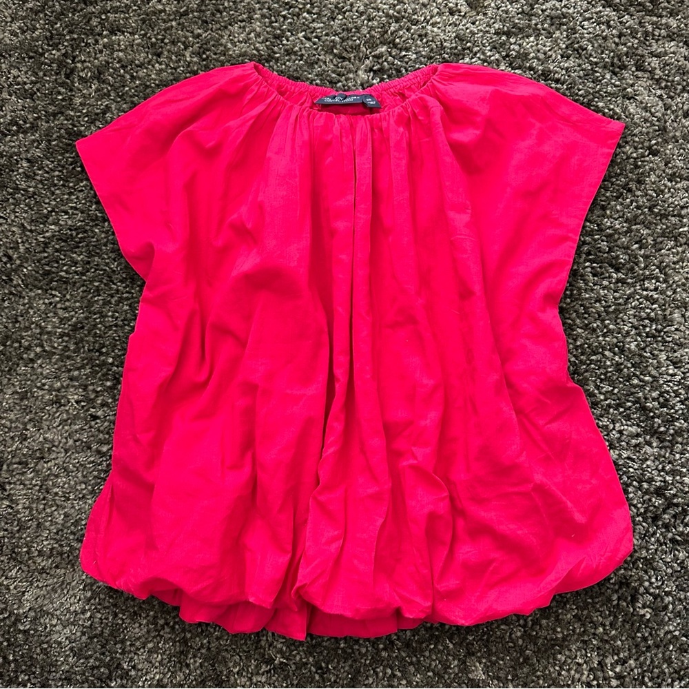 Carla Rockmore Collection Cherry Red 100% Cotton Blouse Size XXS